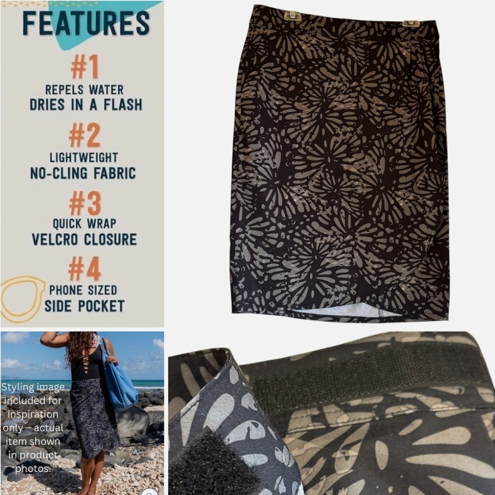 Ripskirt Hawaii Tropical Skirt Med Beach Cover Up Shibori Butterfly Boho Tribal
